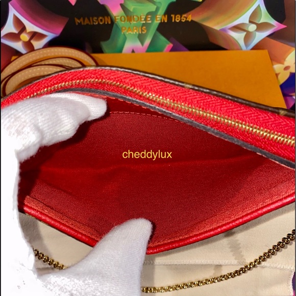 🍎🍎🍎Authentic Louis Vuitton Pallas Clutch Crossbody Bag in Monogram - Picture 13 of 17